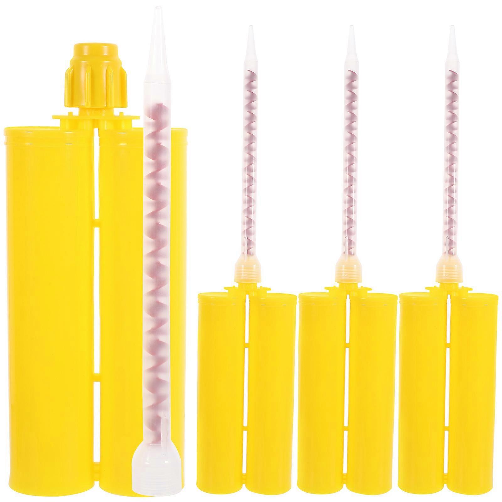 4 Sets Refillable Caulking Tubes for DIY Projects and Repairs Barrel Sealant Tubes with Nozzle