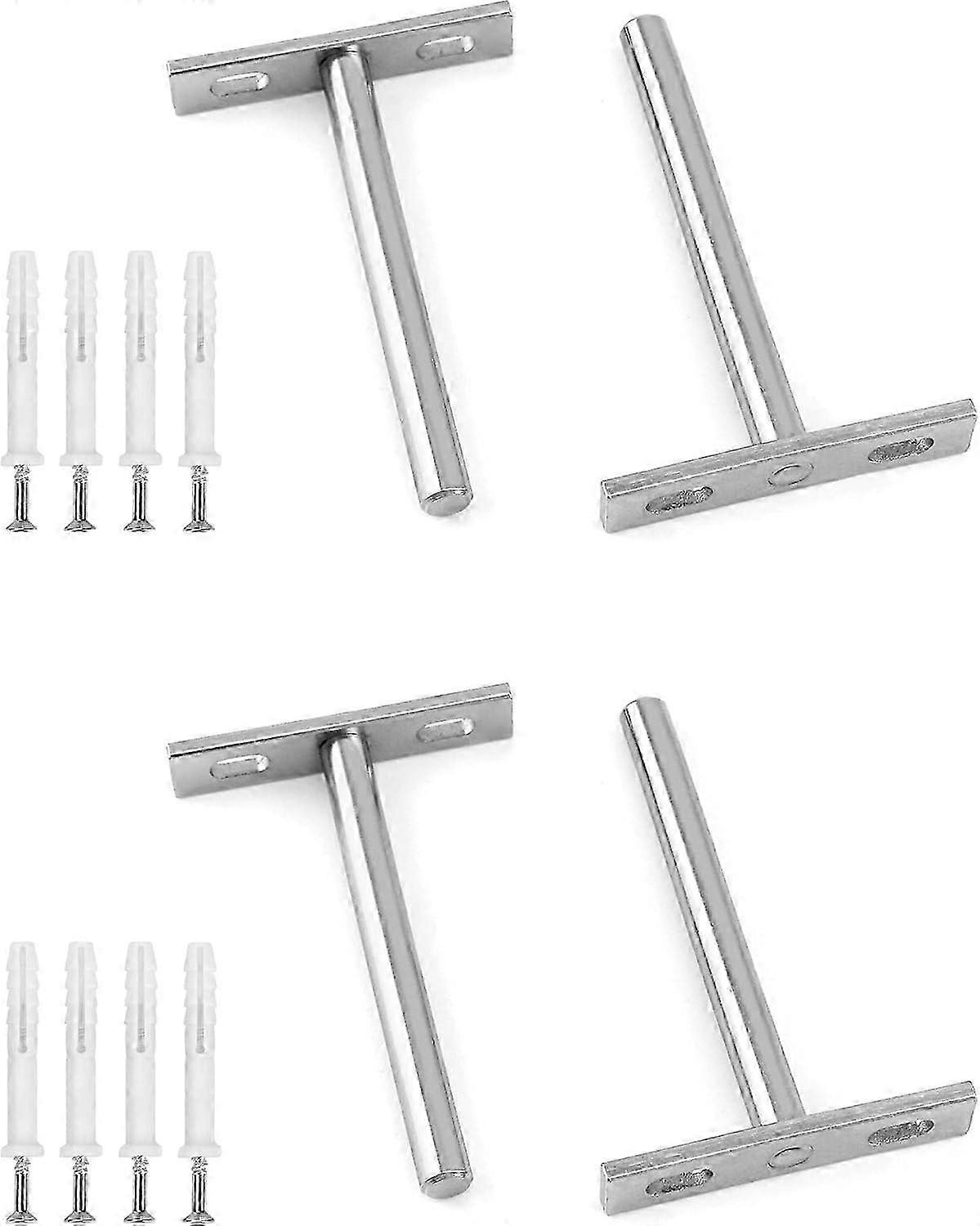 4 عبوات من أقواس الرف العائمة شديدة التحمل - أقواس أرفف مخفية مقاس 4 بوصات مع مسامير للأثاث المثبت على الحائط