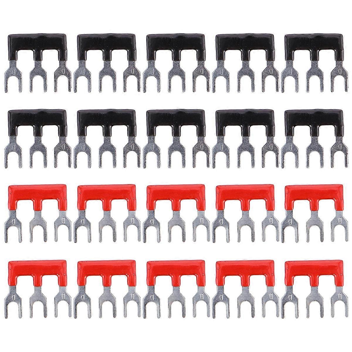 20PCS Double Row Shorting Strip Blocks Red Black Terminal Connectors for Electrical Wiring Plated Suitable for Appliances Circuits