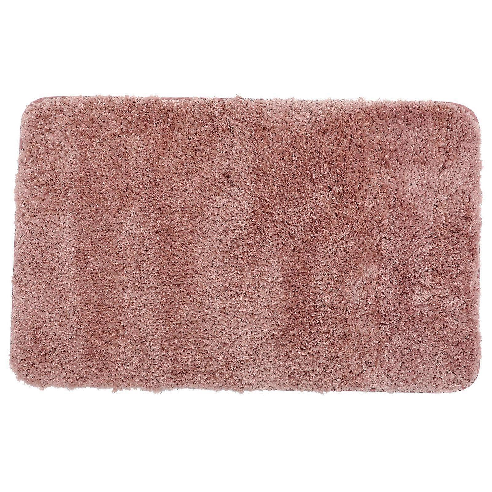 マイクロファイバーバスマットぬいぐるみマイクロファイバーフロアマットバスルームソフト吸収性滑り止めピンク80X50X3CM 1セット