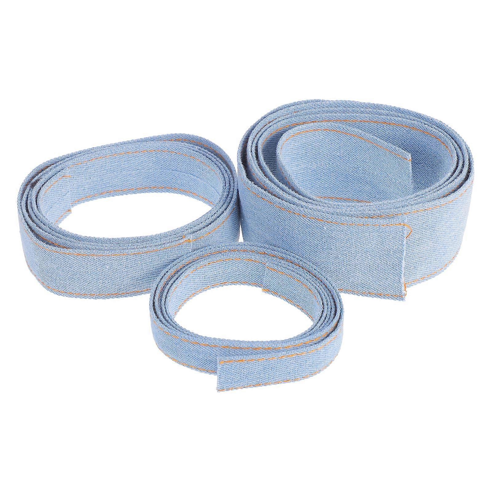 3pcs Denim Ribbon Fabric Strips for Handmade Bows, Hair Accessories, Sewing, and DIY Crafts Projects