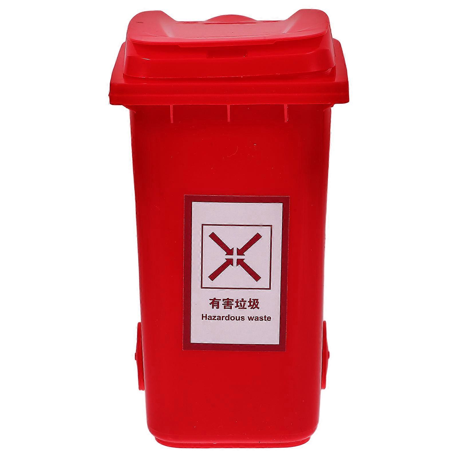 Small Desk Trash Can Desktop Organizer Pen Storage Holder Office Use Square Shape 5.7×3.9×3.0in Item Organizer 1Pcs