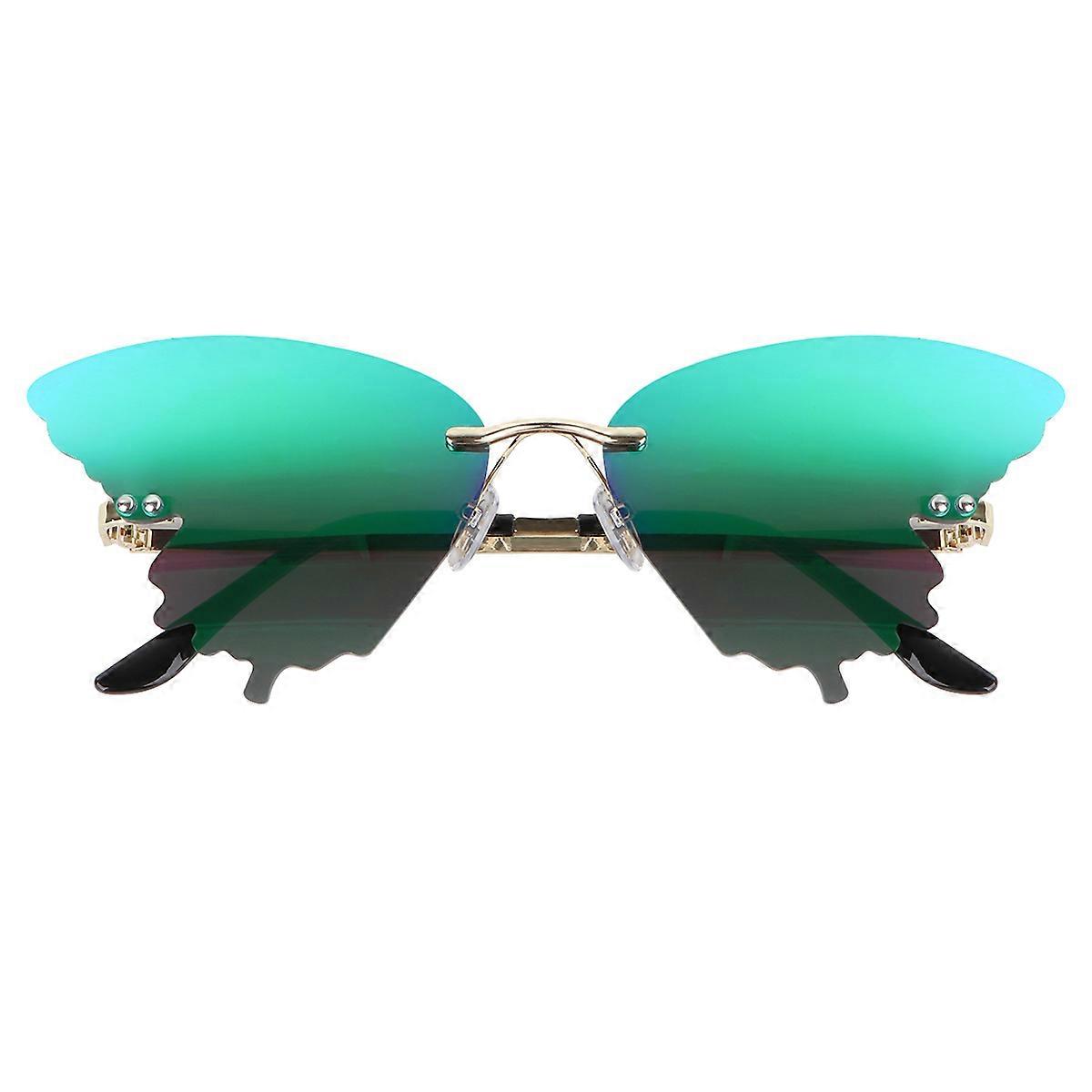 Lovely Pattern Sun Glasses For Kids Wearing Green Butterfly Shape Fashion Design Outdoor Use 1Pc
