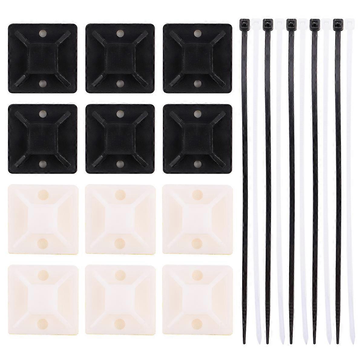 Cable Tie Base Self Adhesive Wire Tie Holder Cable Management For Cables White 2.5X2.5CM 400Pcs