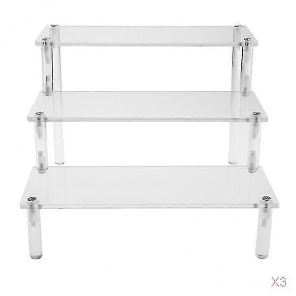 3pcs Cosmetics Storage Rack Figure Display Shelf Step Shelf Organizer 3-Tier