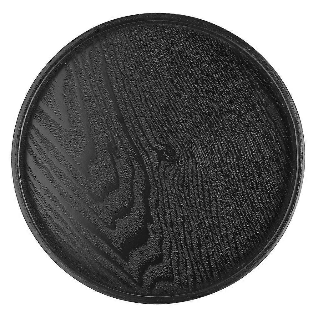 Round Solid Wood Serving Tray for Tea Coffee Snack Meal Restaurant 21cm
