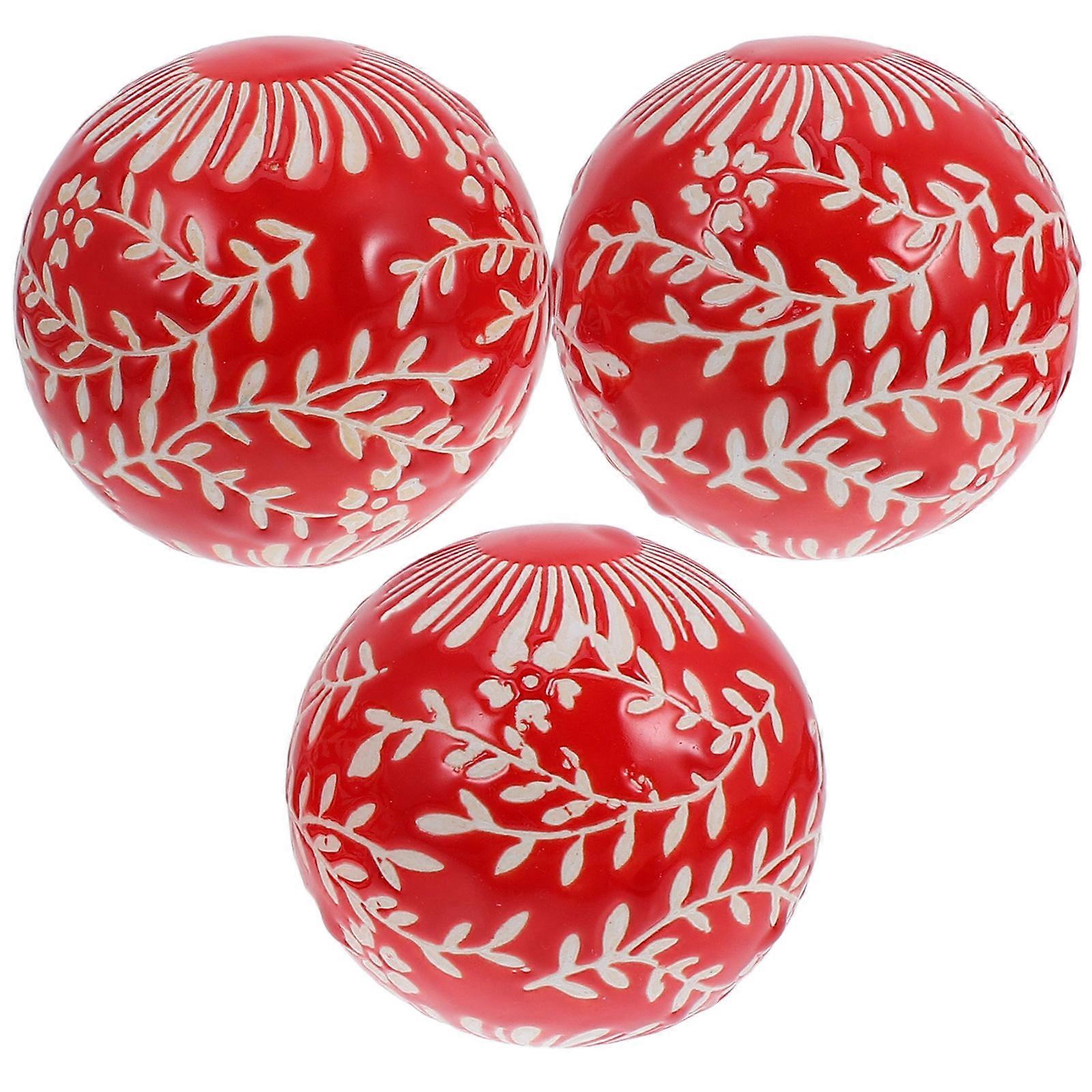 3pcs Ceramic Spherical Balls, Decorative Porcelain Mosaic Centerpiece Filler for Vase Bowl Basket Fish Tank Floating Accent