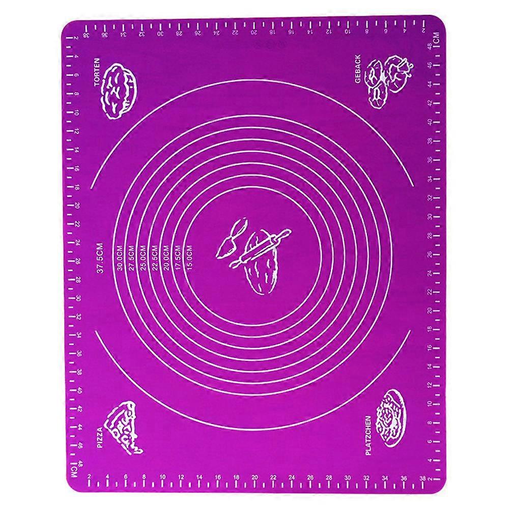 Pie Rolling Mat With Measurements Non Stick Kneading For Professional Bakers Purple 50x40cm 2Pack