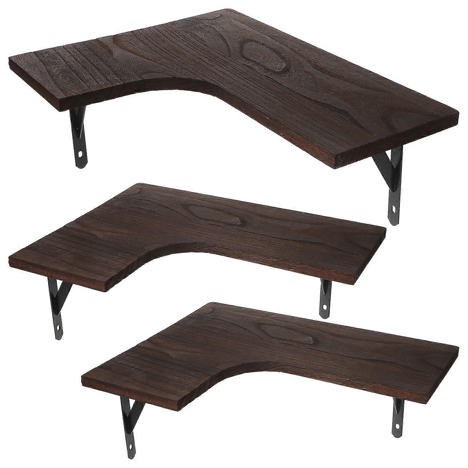 Wall Mounted Storage Shelf Floating Shelves Kitchen Carbon Black Color 1 Set