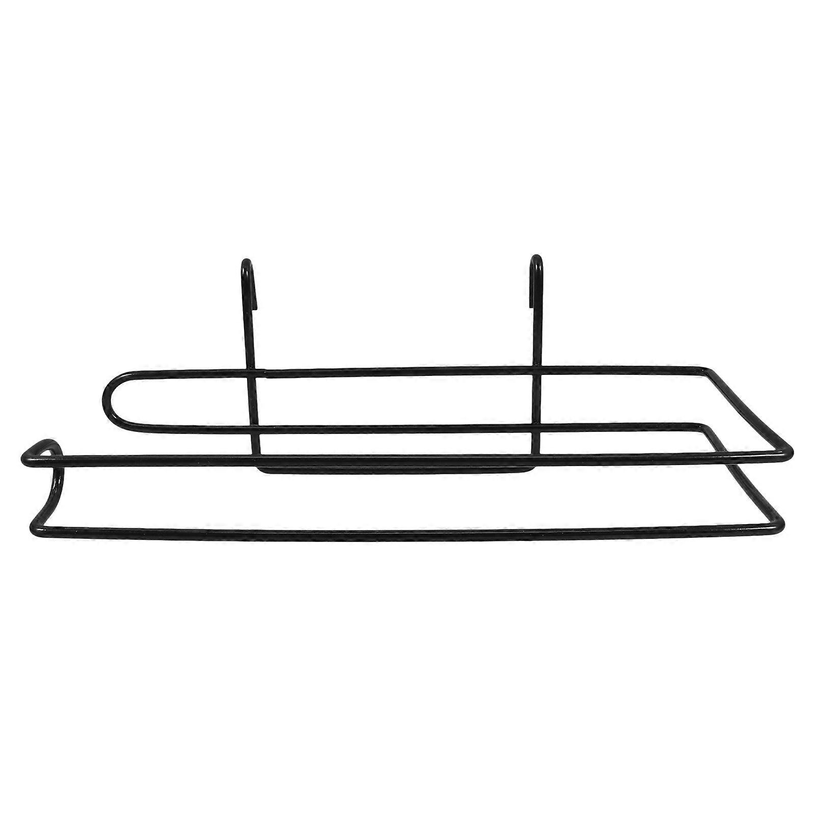 Kitchen Decor And Accessories Hanging Paper Towel Holder Dorm Supplies Rectangular Black Space-saving 1Pack