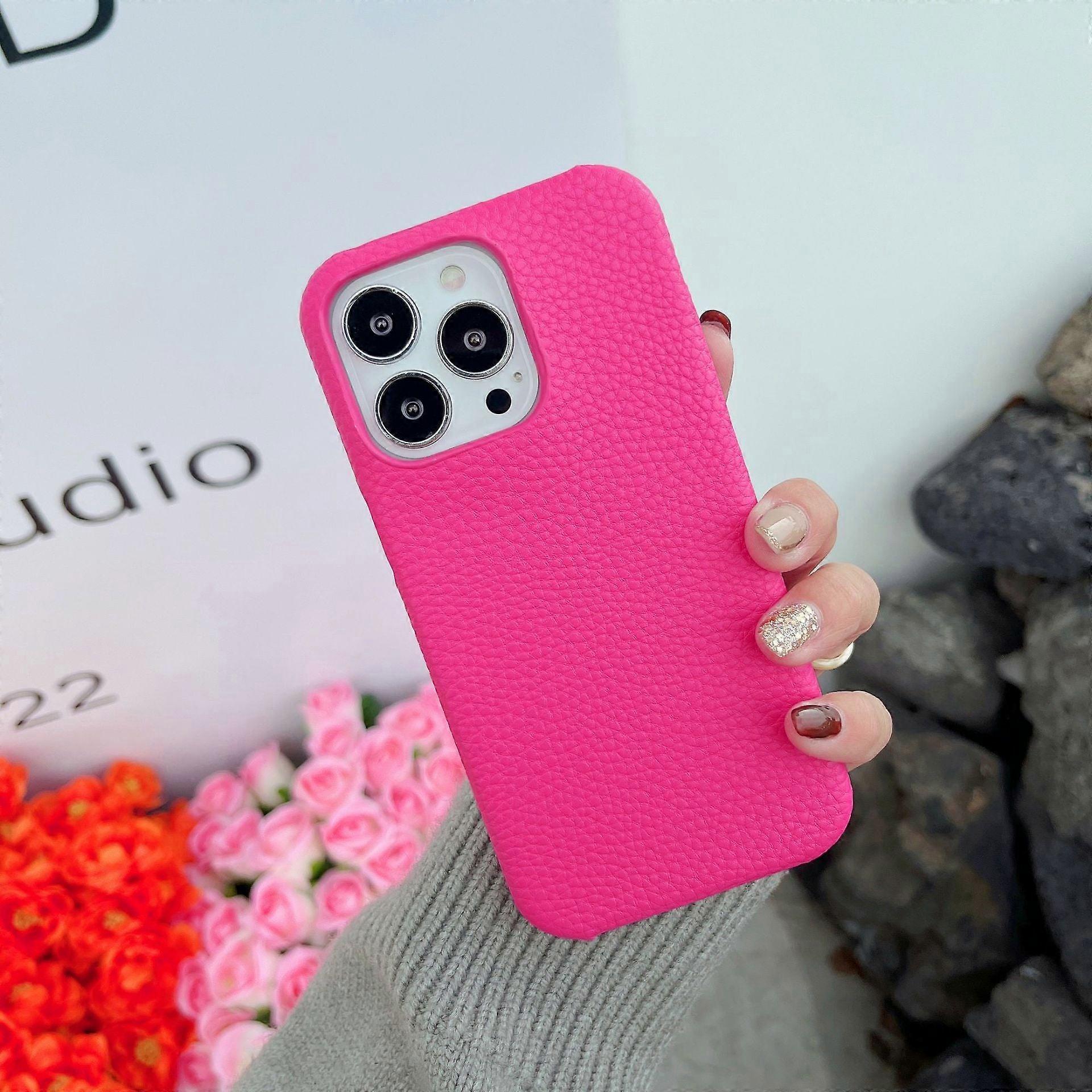 Case For Iphone 13 Rose Red Lychee Leather Feel No3676