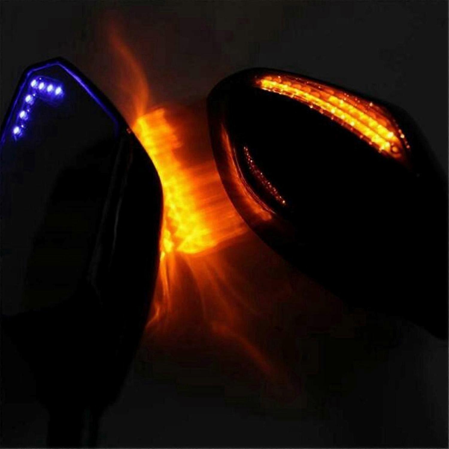 1Pair Motorcycle LED Rearview Mirror with Light for YZF R1 R6 FZ1 FZ6 600R R3 LED Reversing Mirror