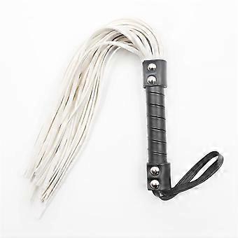 Faux Leather Whip 44 cm White for Beginners and SM Lovers for Couples Cosplay