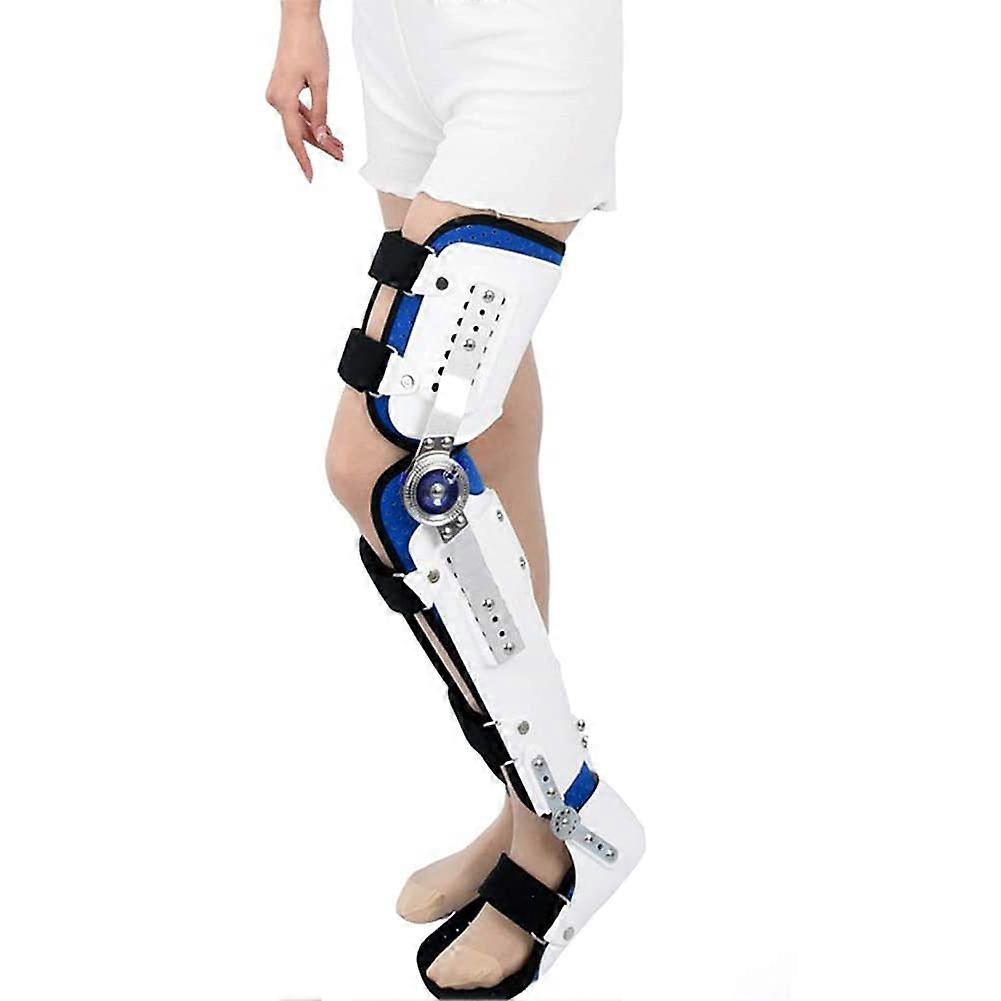 Knee Brace with Hinges, Adjustable Locking Protection for Postoperative Knee Support, Knee Orthotic Splint for Stabilizing the Entire Leg