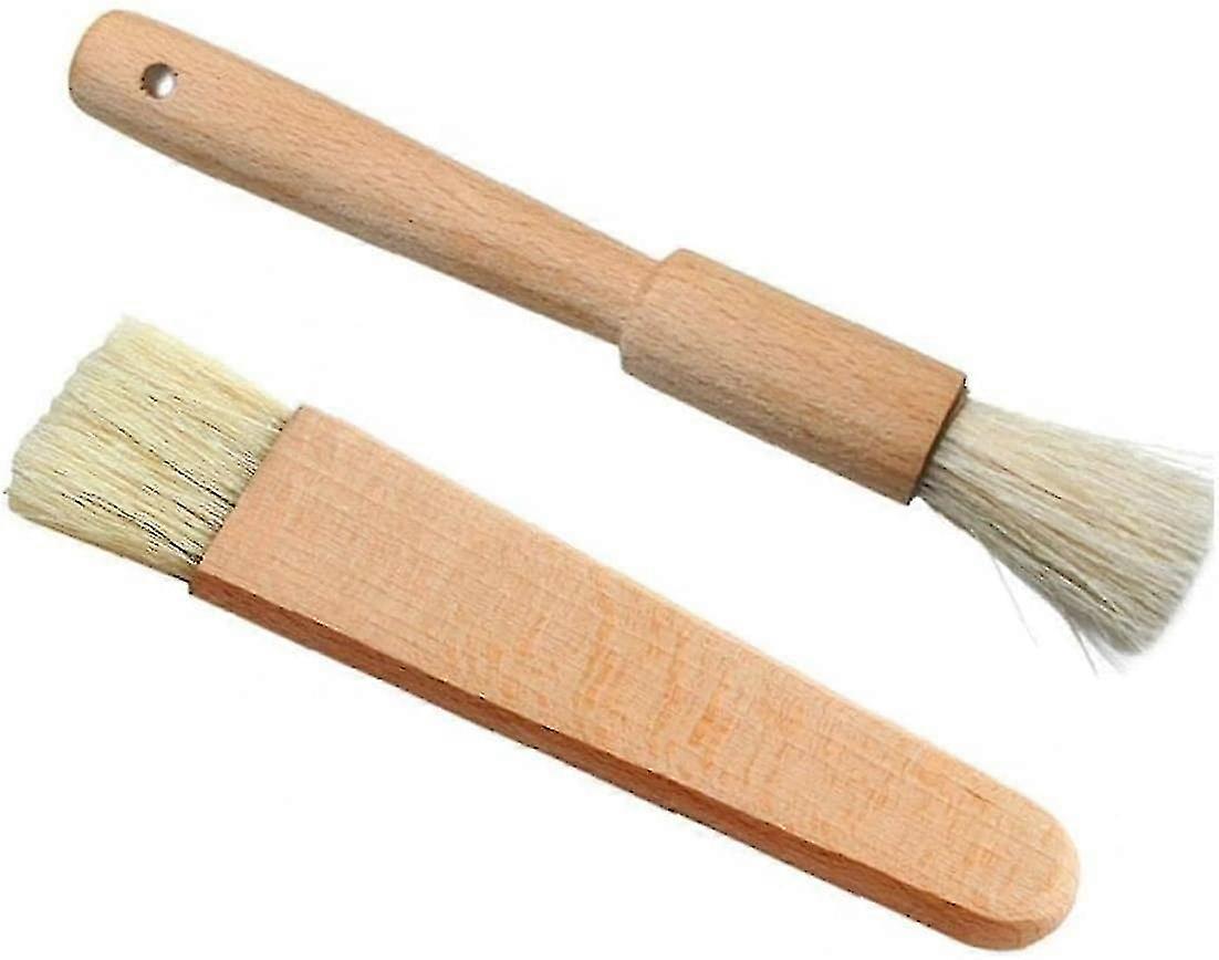 Wood Oil Brushes with Handle for Grilling, Baking, and Kitchen Pastries