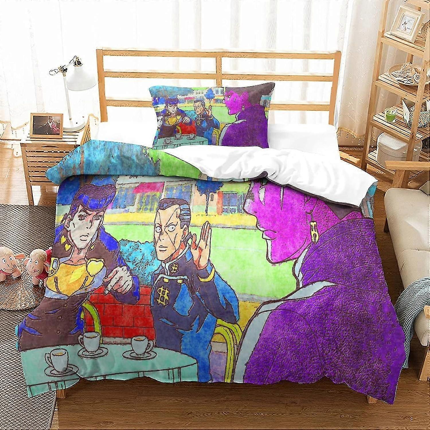 Printed Duvet Cover Set Soft Microfiber Bedding Set for Adults Teens Kids 2Pcs with Zipper Closure for Home Decoration