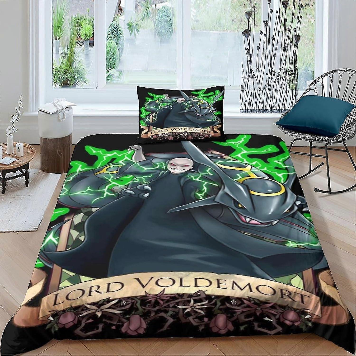 Magic Academy Cartoon Design Duvet Cover Bedding Set Soft Microfiber with Zipper Closure Single