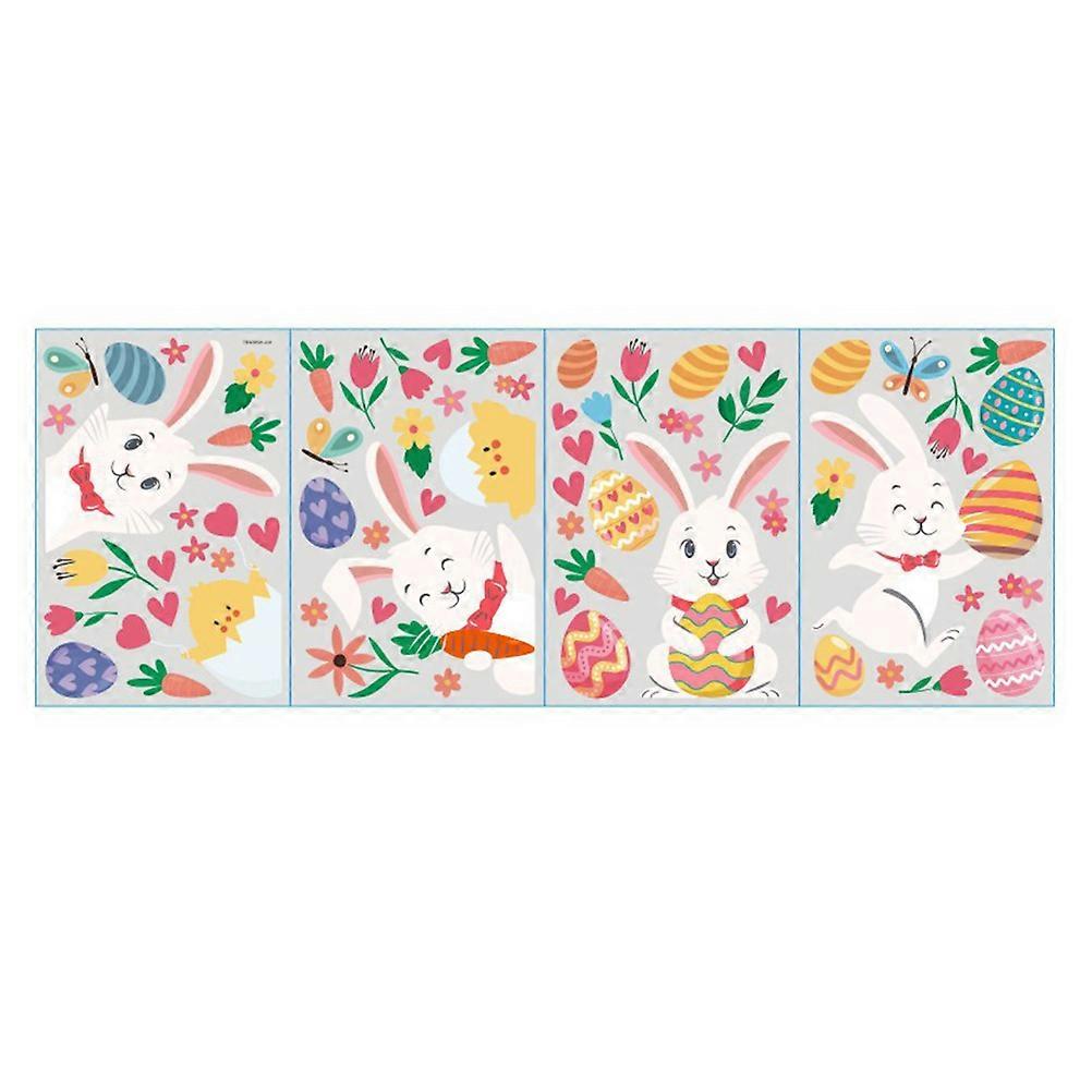 It sounds like you're describing or searching for **Easter Bunny themed window decals or PVC wall clings** for festive Easter decorations. These are
