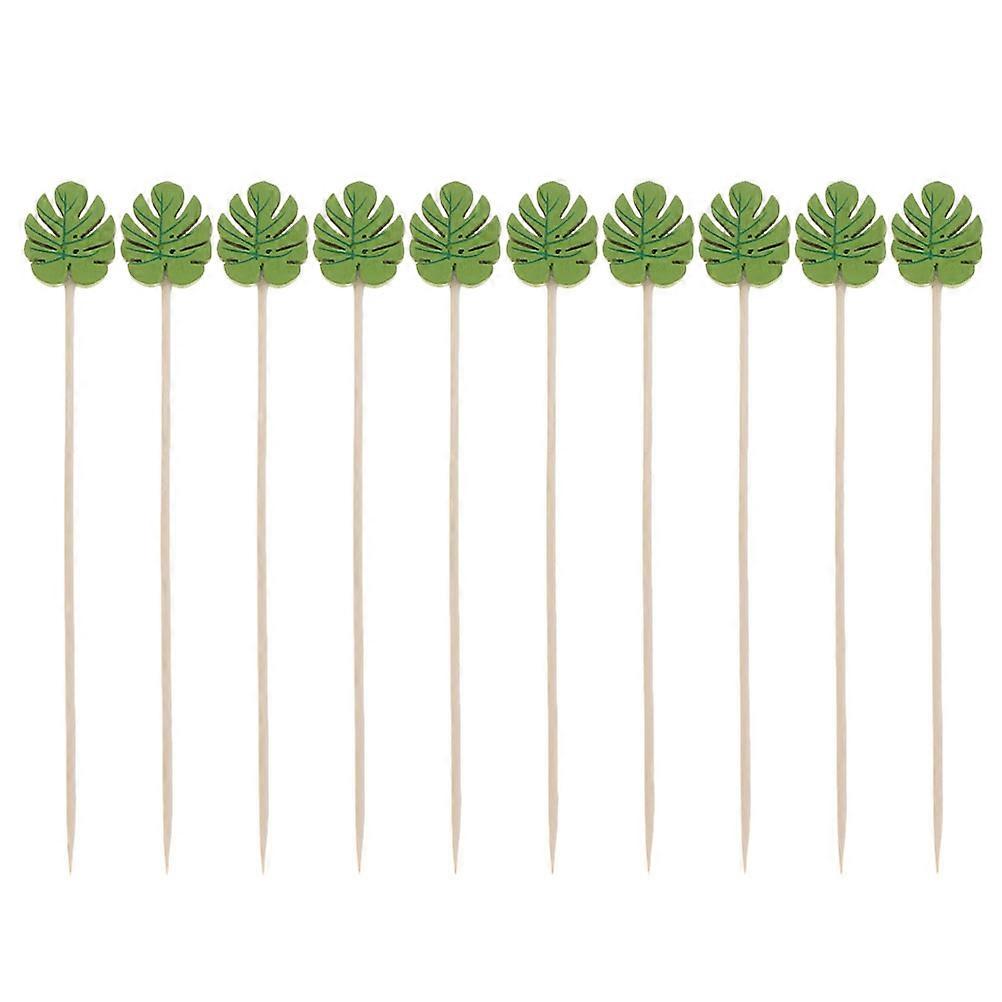 200pcs Disposable Food Picks Leaf Design Cocktail Fruit Appetizer Drink Picks
