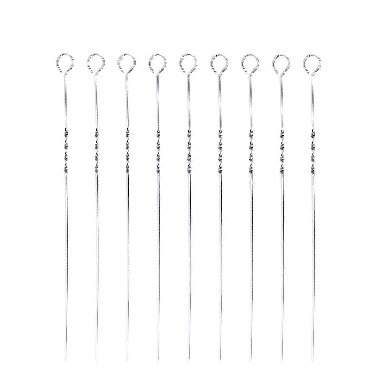 Barbecue Skewers Set Stainless Steel Bbq Sticks Non Stick Flat Wide For Even Cooking Outdoor Bbq Party 20Set