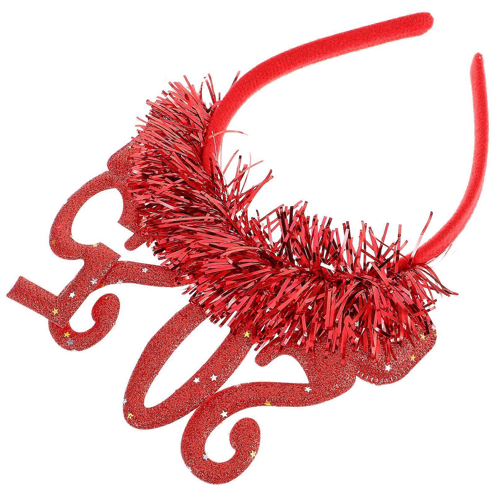 New Year Decorations Red Headband Partygoers Versatile Use Hoop Shape 1Pcs