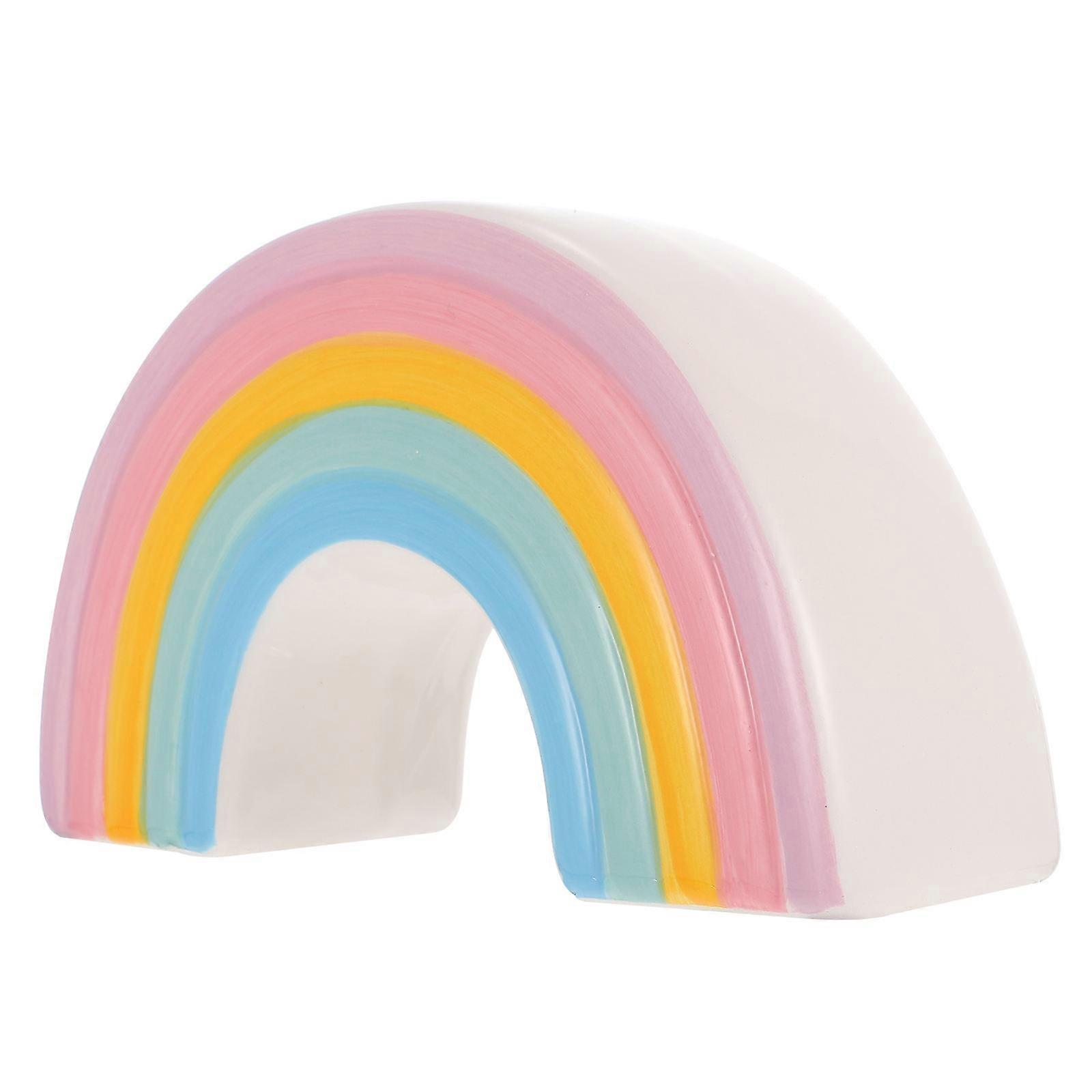 Rainbow Ceramic Coin Bank – Creative Piggy Bank Design for Home Decor and Money Saving Education