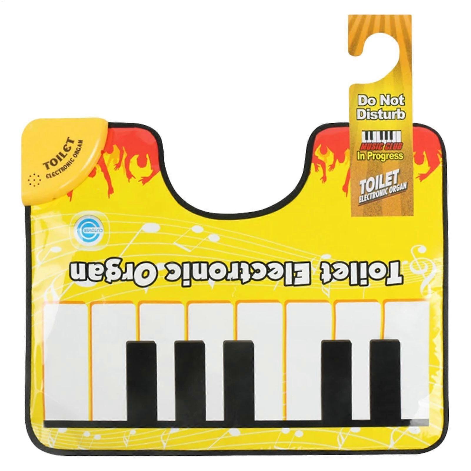 Toilet Floor Mats - Funny Piano Design, Soft Polyester Material, Non-Slip Bathroom Rug for Home and Dorm Use