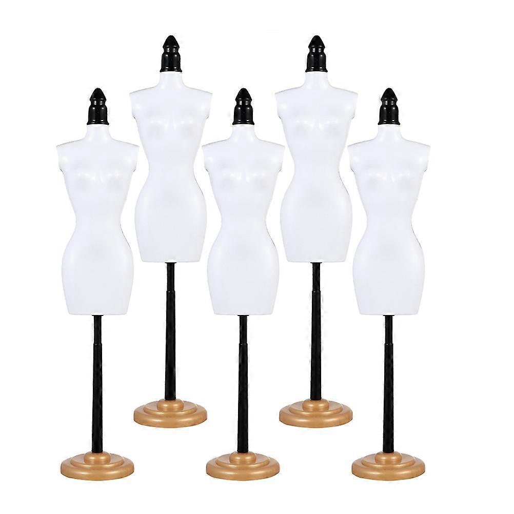 Mini Mannequin Model Doll Dress Clothing Stand Display Support Assorted Color 15x5cm 5Pcs
