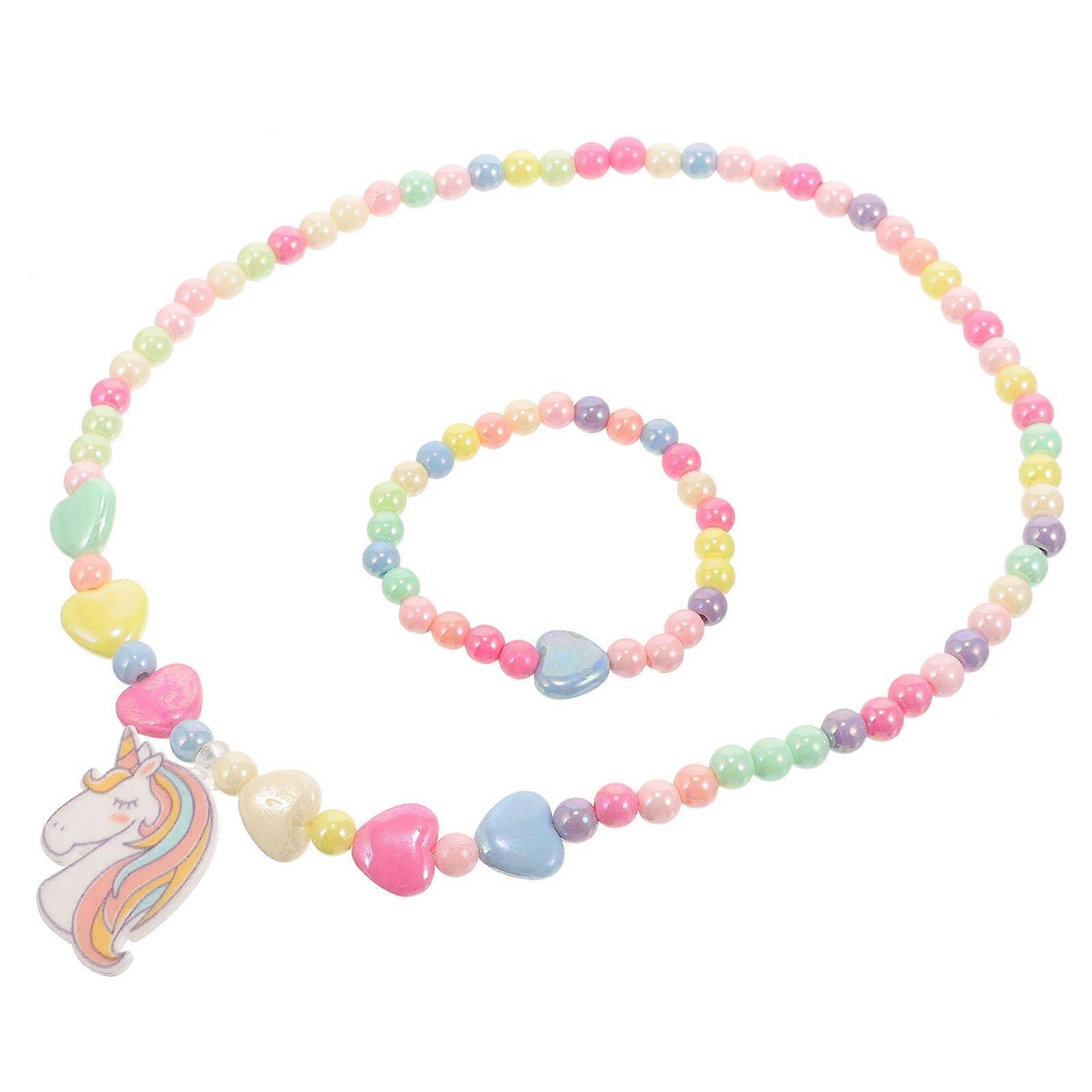 Kids Jewelry Sets For Girls Unicorn Necklace with Acrylic Material Delicate Appearance for Birthday Party 1Set