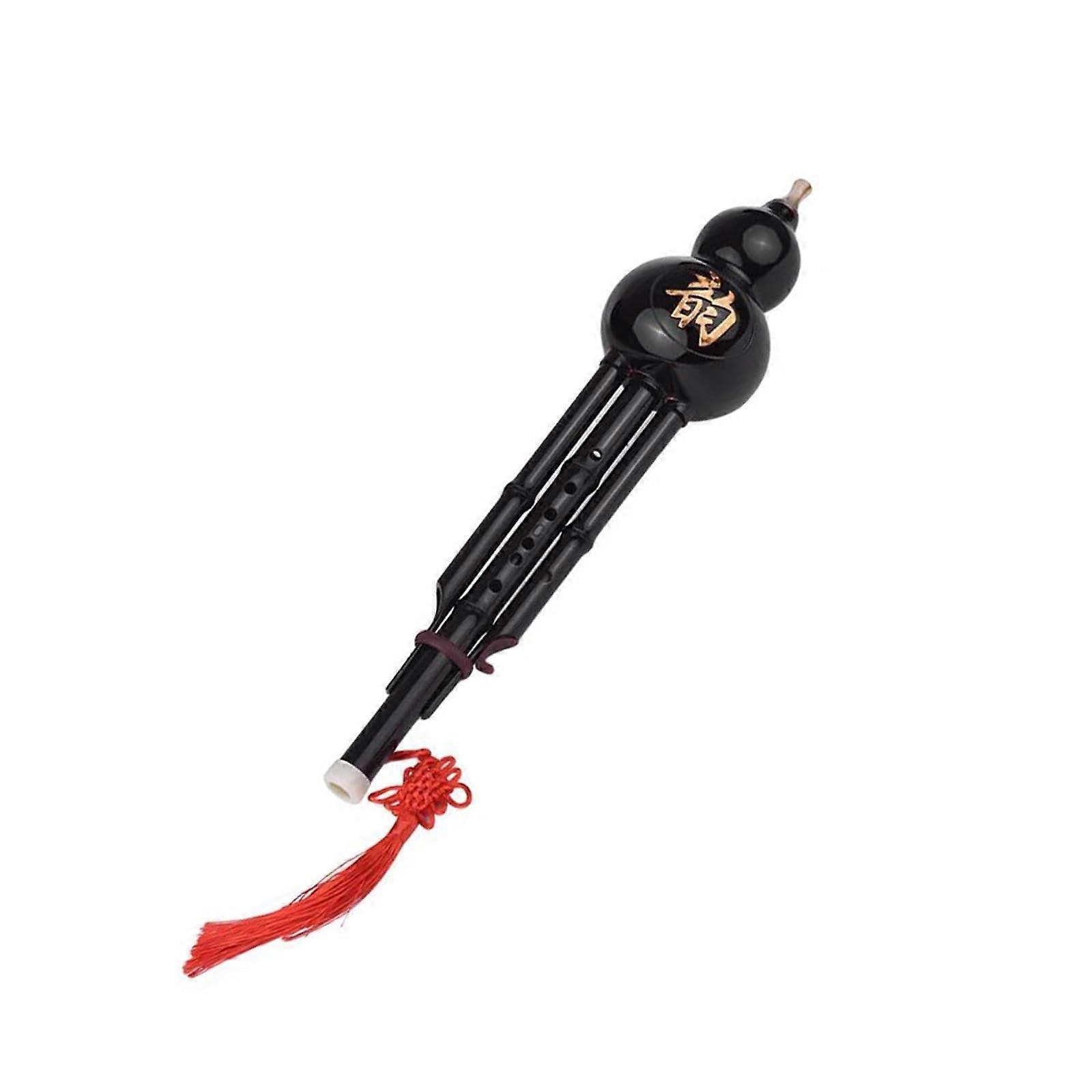 Hulusi Chinese Instrument Hulusi Cucurbit Flute Bottle Gourd CKey Resin Material with Chinese Knot Case for Beginners