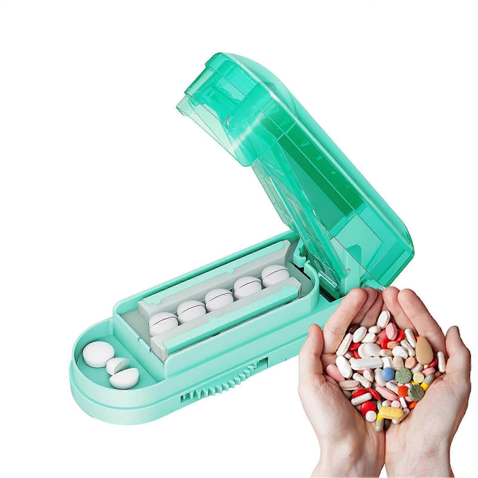 Pill Cutter Adjustable Portable For Small Pills Green Pill Divider Tablet Cutter
