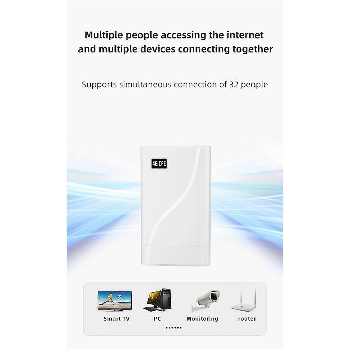 Waterproof Outdoor 4G CPE Wifi Router Wifi Repeater POE Power US Plug