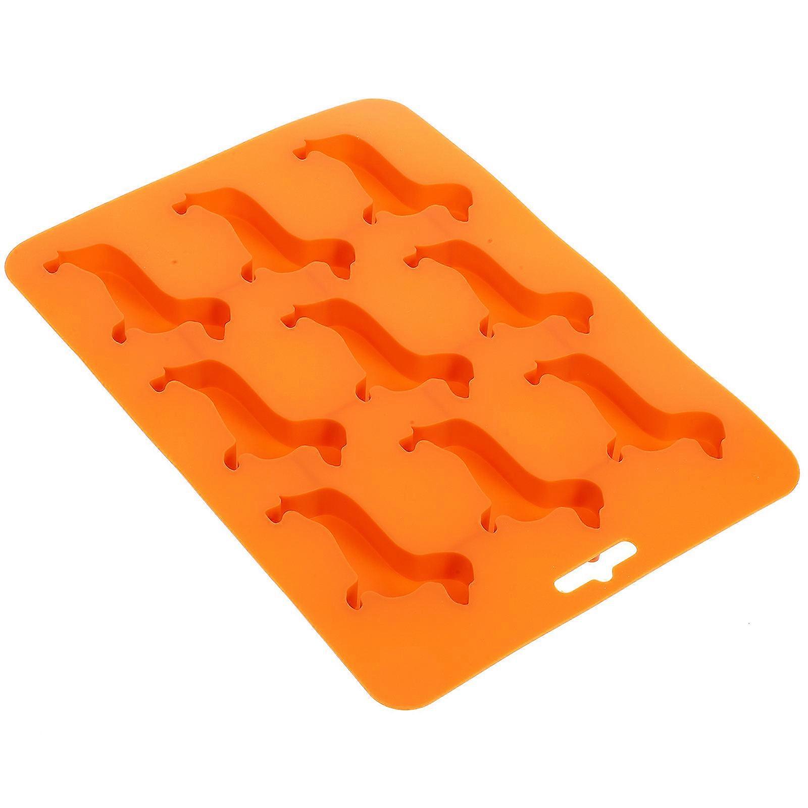 Orange Dachshund Ice Cube Tray Silicone Mold for Dog Shaped Ice or Cake Flexible and