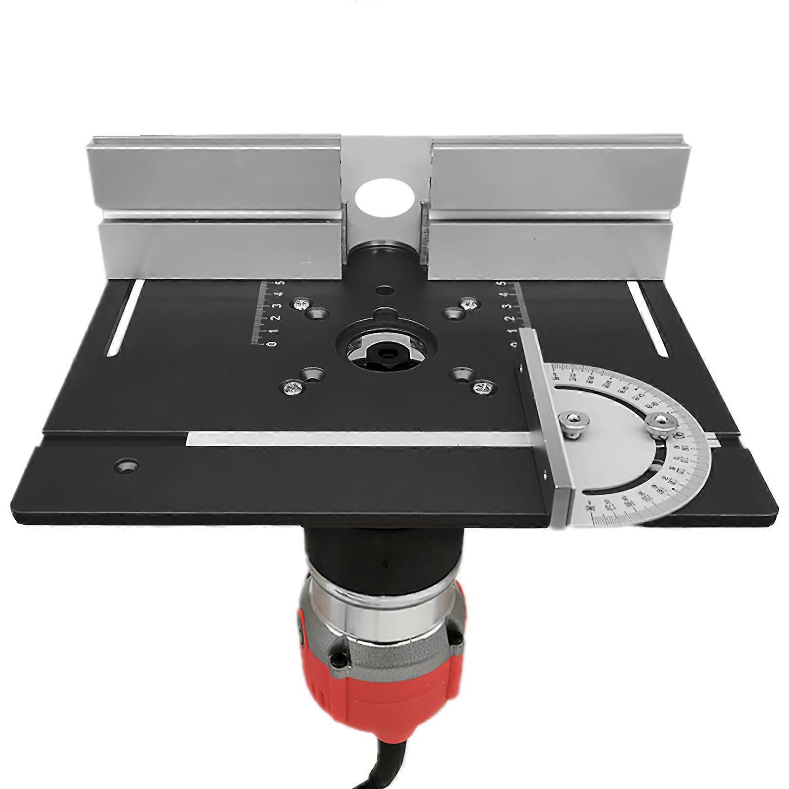 Black Aluminum Alloy Router Table Insert Plate Set for Woodworking Benches 1 Piece 6.30 x 5.90
