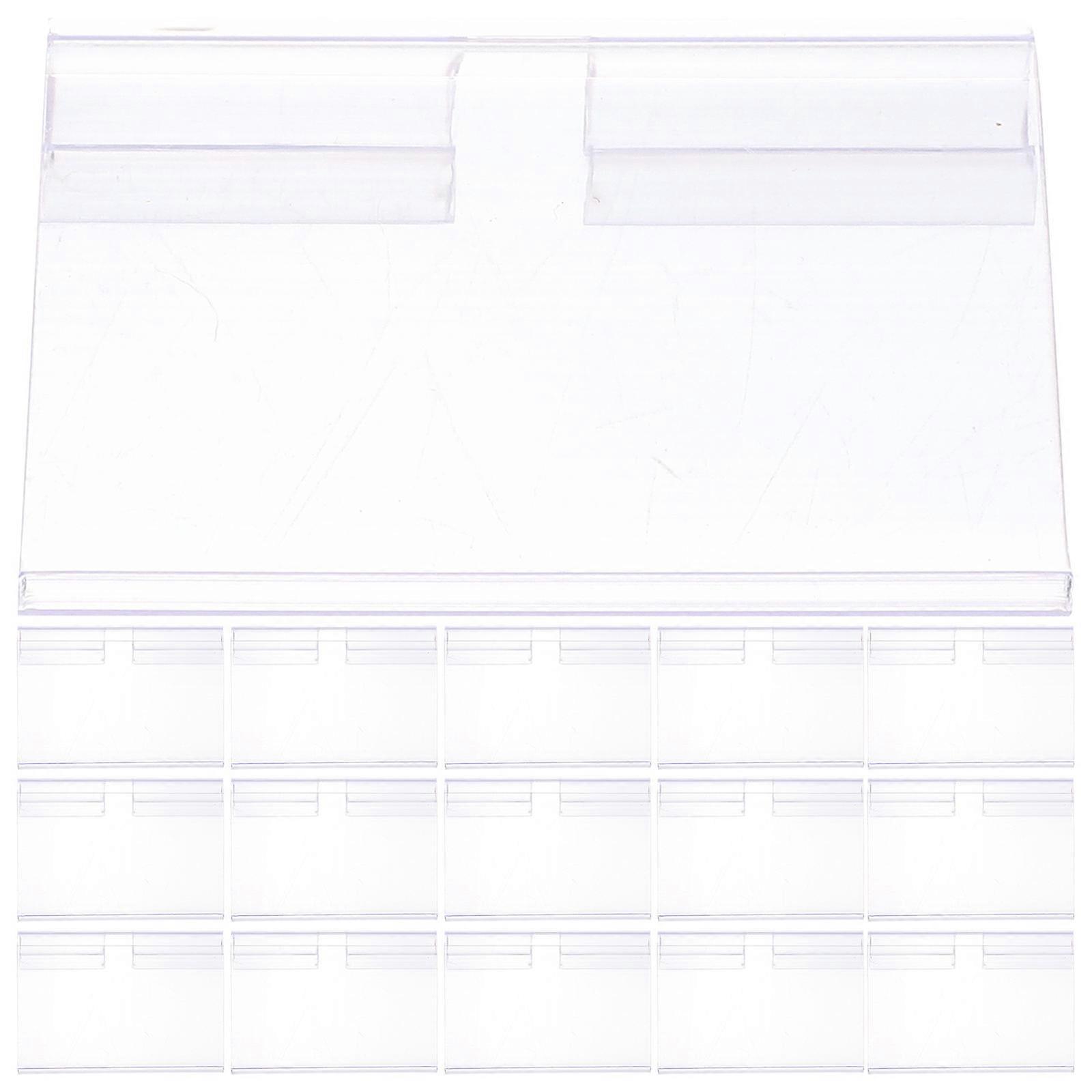 50pcs Transparent Retail Price Label Holders for Supermarket Shelf Signs