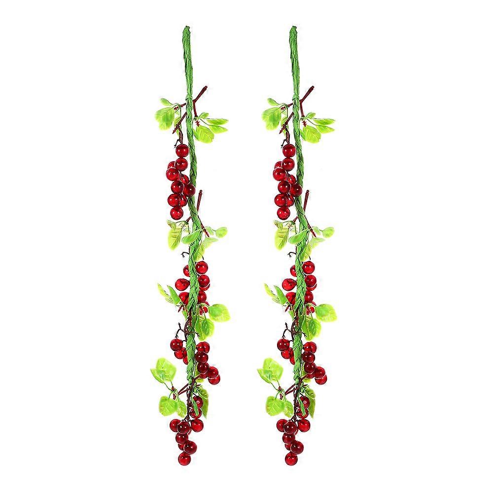 Artificial Grape Cluster Fake Grape Ornament Wall Decor Realistic Design 60.00X10.00X5.00CM 2Pcs