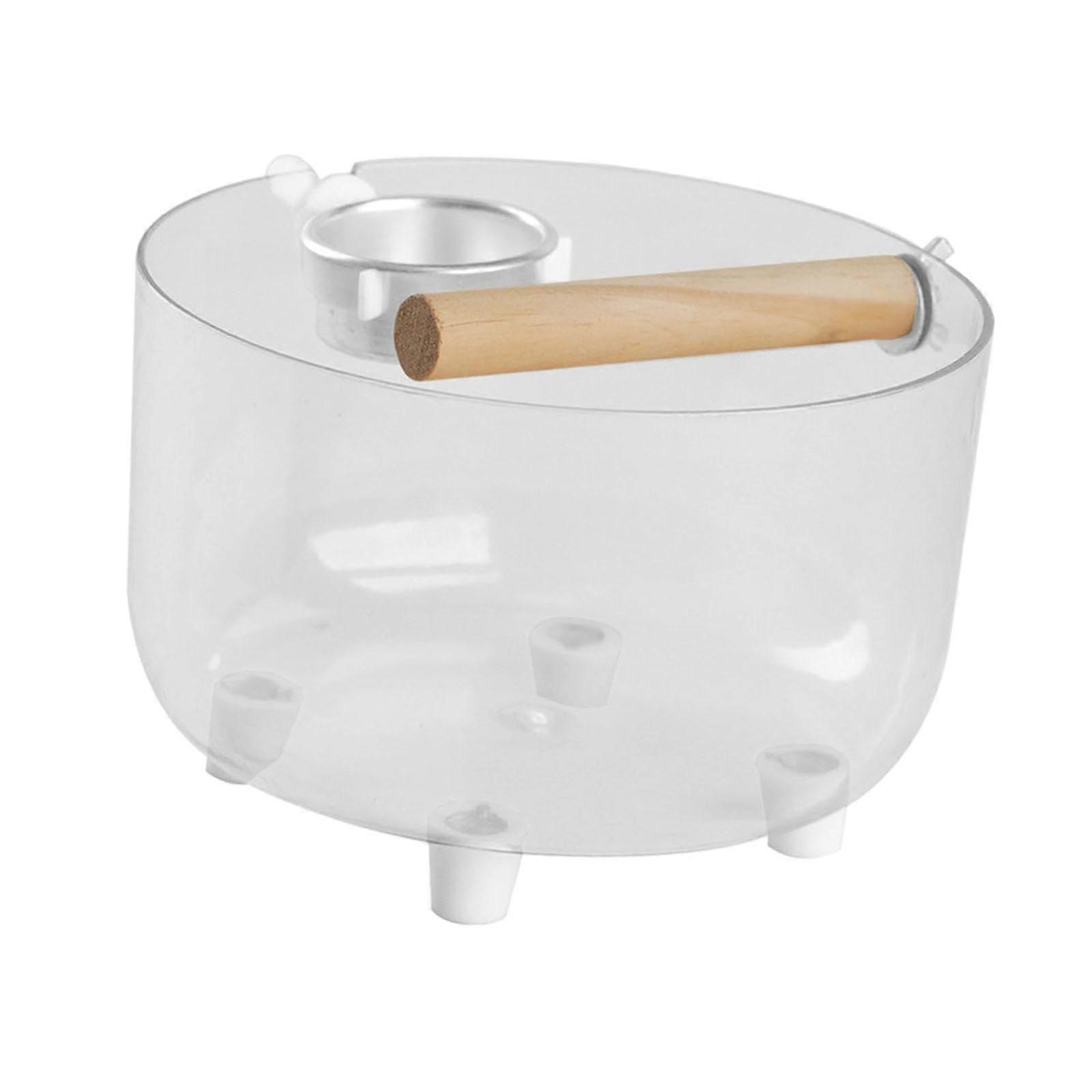 Bird Potty Training Device with Feeder Bowl and Perch for Home Use, Round