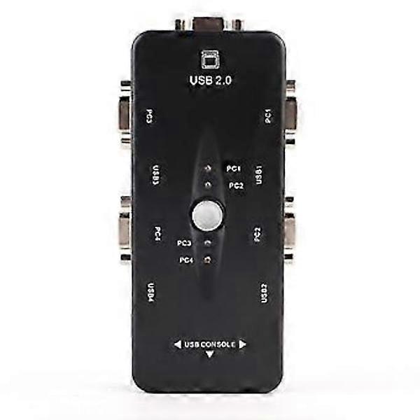 4-Port USB 2.0 KVM VGA/SVGA Monitor Hub Computer Switch Box Adapter Devices for PC Keyboard Mouse