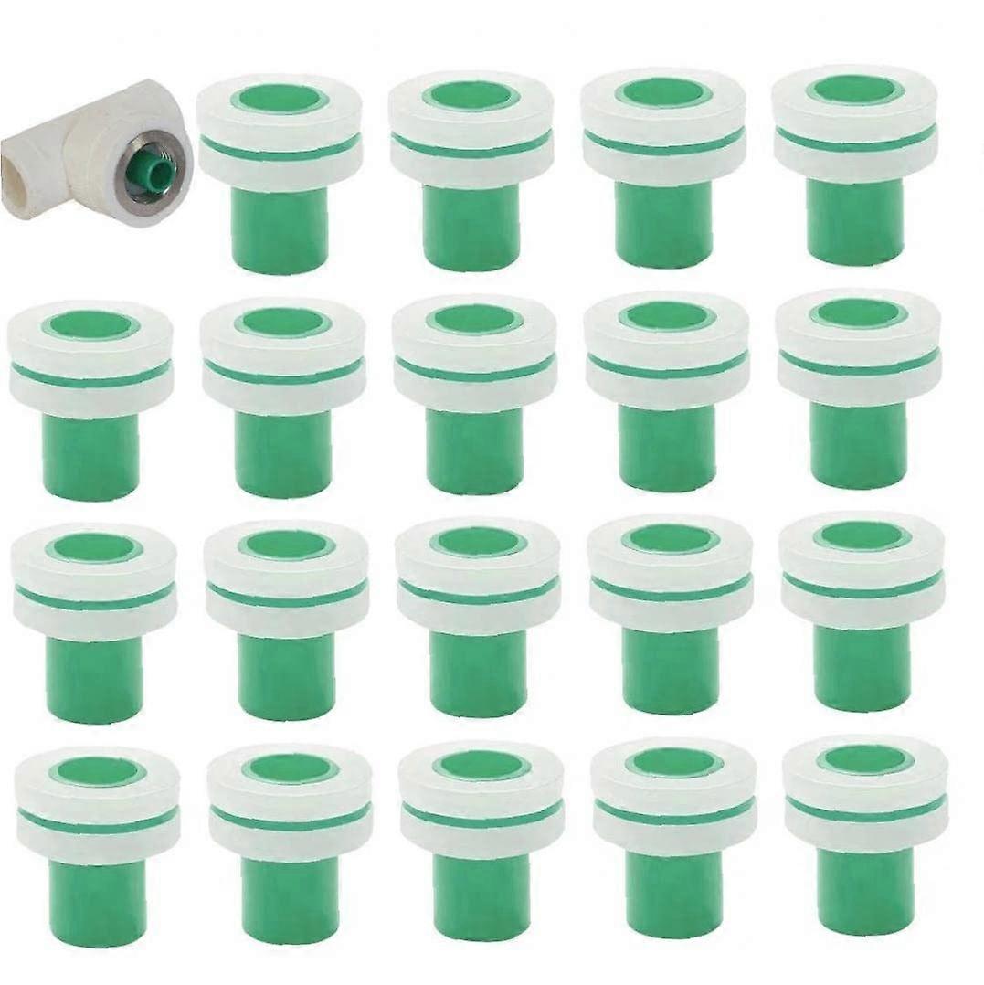 20 Pieces Pipe Fitting Pipe Plugs BSP Thread Pipe Fitting End Cap and Leak Seal Ring Buckle for Kitchen Bathroom Green