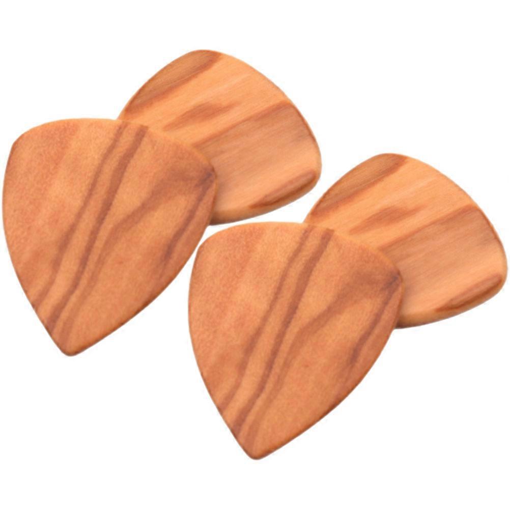 Guitar Pick with Patterns for Guitar Use Made of Synthetic Material Light Brown 4 Pieces