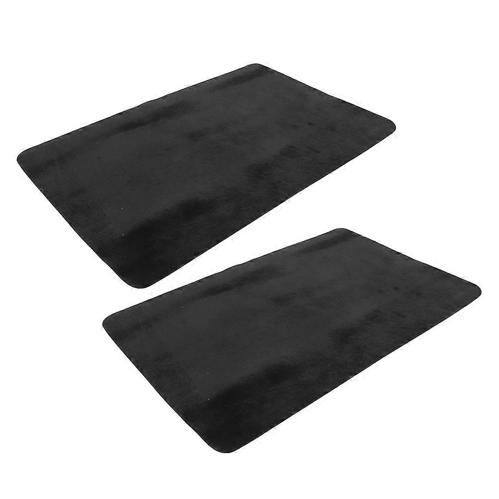 Black Cloth Poker Mat for Home Use with Nonslip Surface and Detailed Design 2pcs