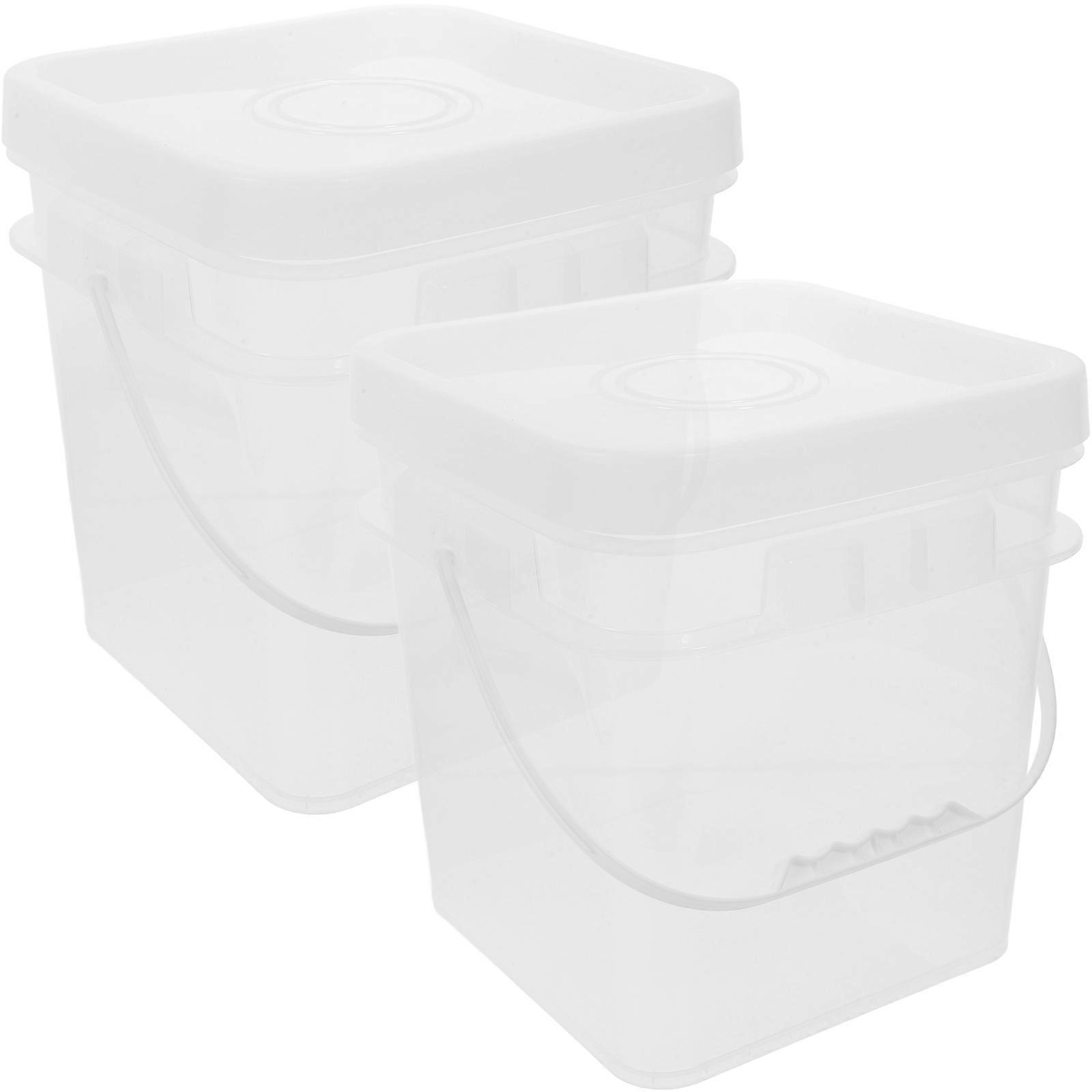 Transparent Dog Food Container with Spoon for Home Use Airtight PP Material 2PCS