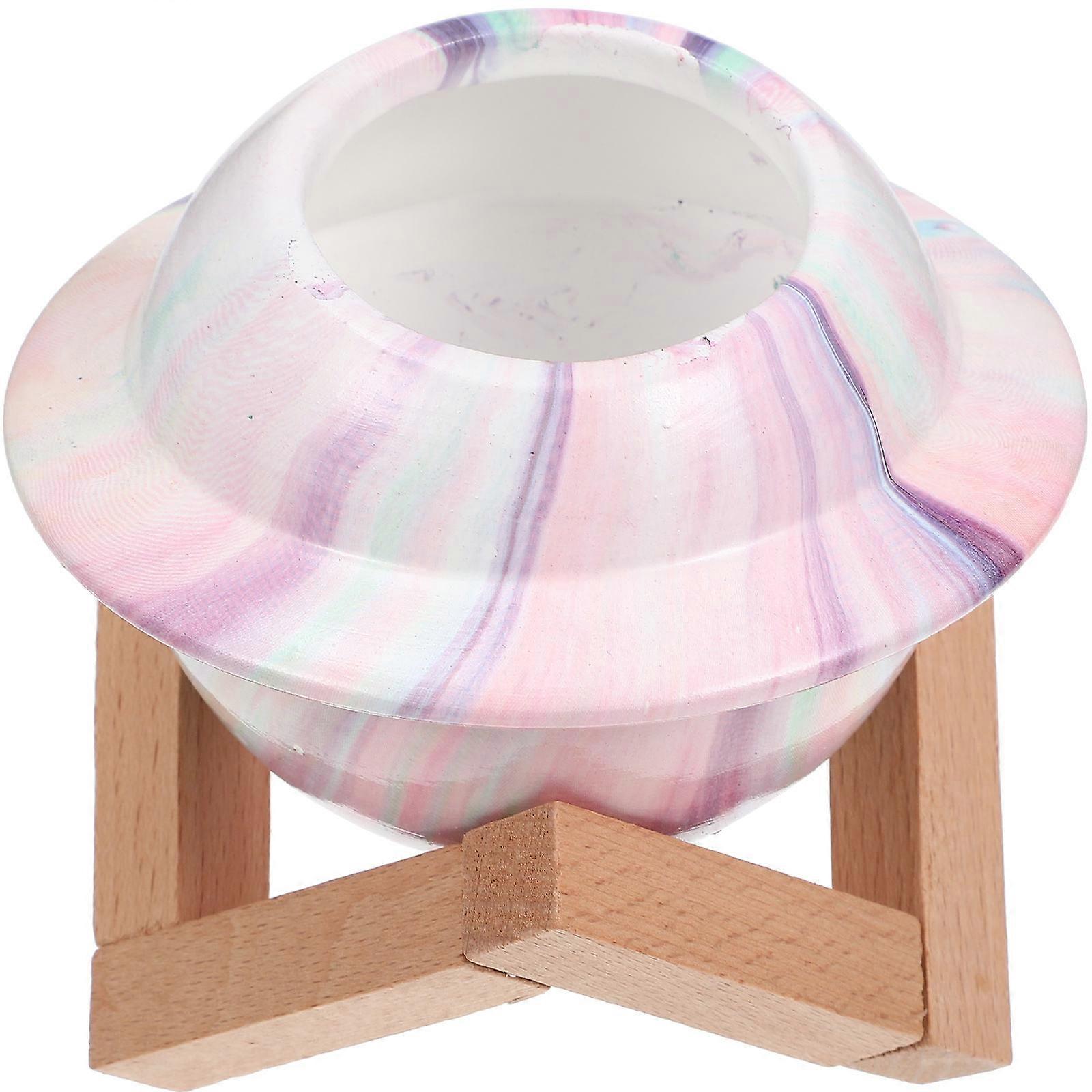 Planet Shape Flower Pot With Rack Perfect For Growing Small Plants And As A Candle Holder 1 Set