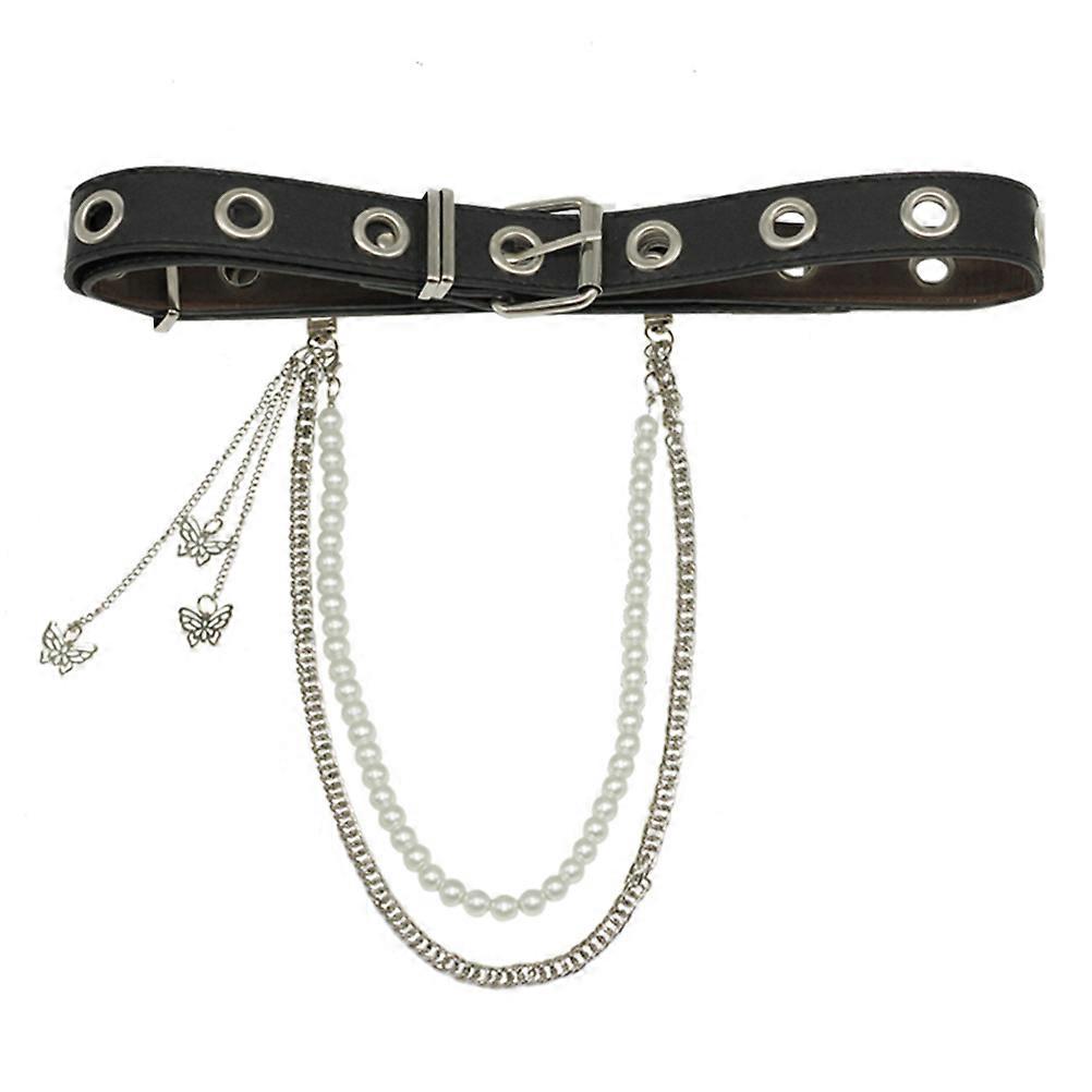 Stylish Silver Body Chain with Imitation Pearl for Women Great for Beach Party and Dates 9.84 inches