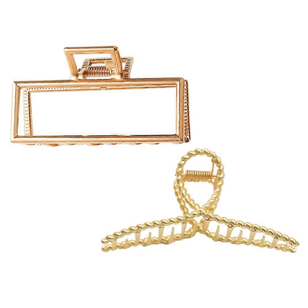 Metal Tokalar Dekoratif Toka Kadınlar İçin Şık Başlık Günlük Kullanım Altın 2 Adet