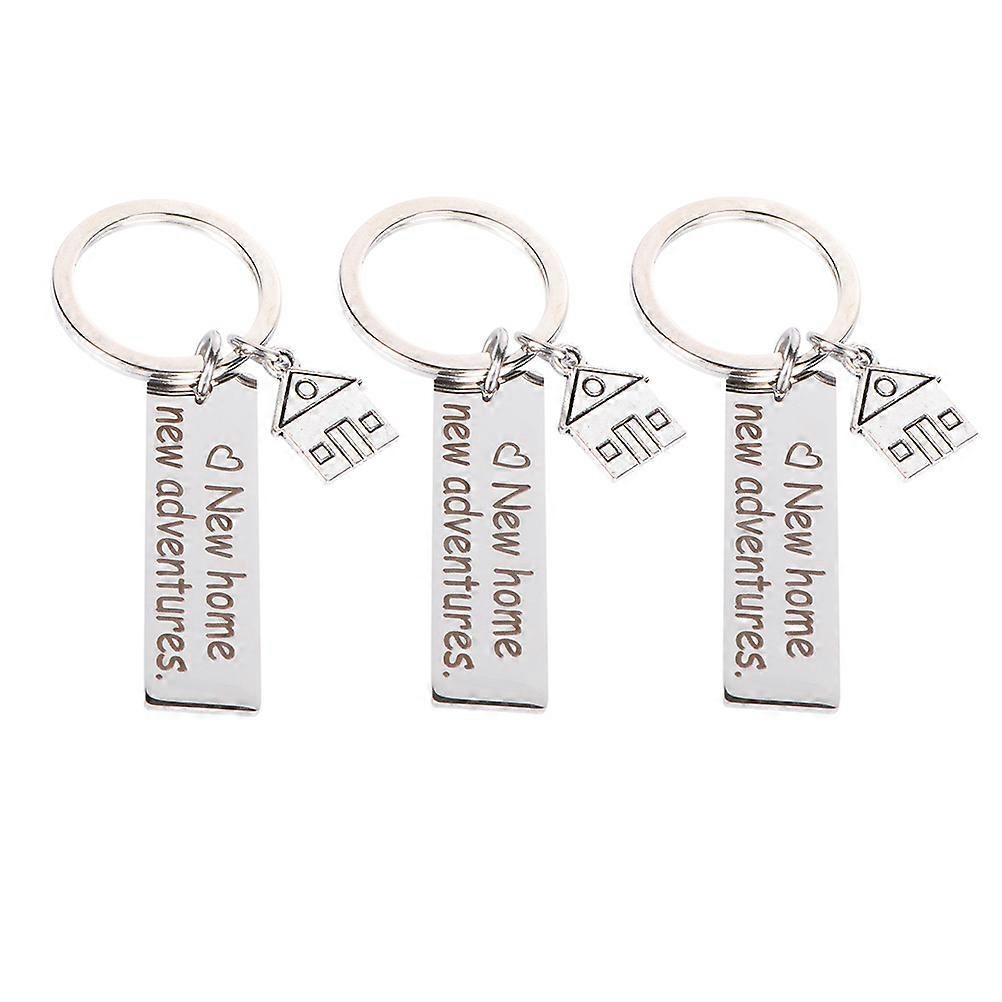 3pcs Chic Stainless Steel Keychains – Lightweight Decorative Key Rings for Home Adventures & Housewarming Gifts
