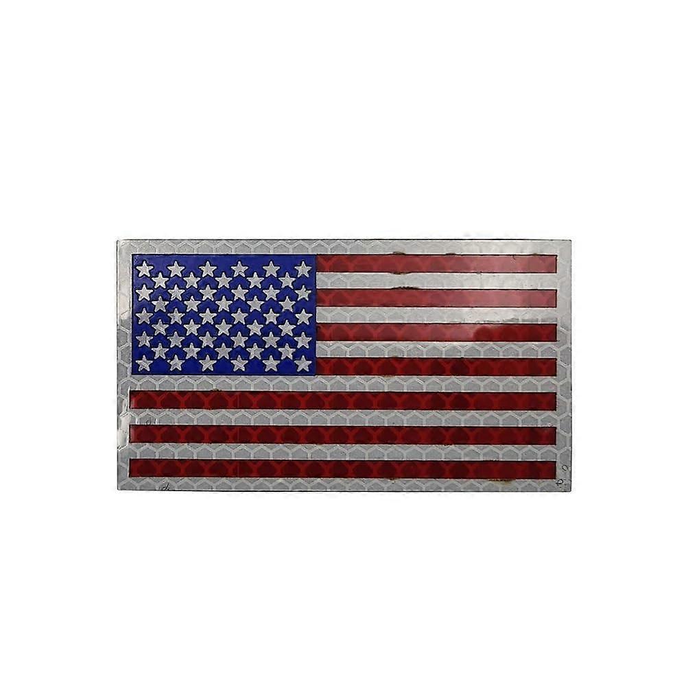 Patches Velcro Infrared Reflective IR Velcro with American Flag Tactical Stamp White border left