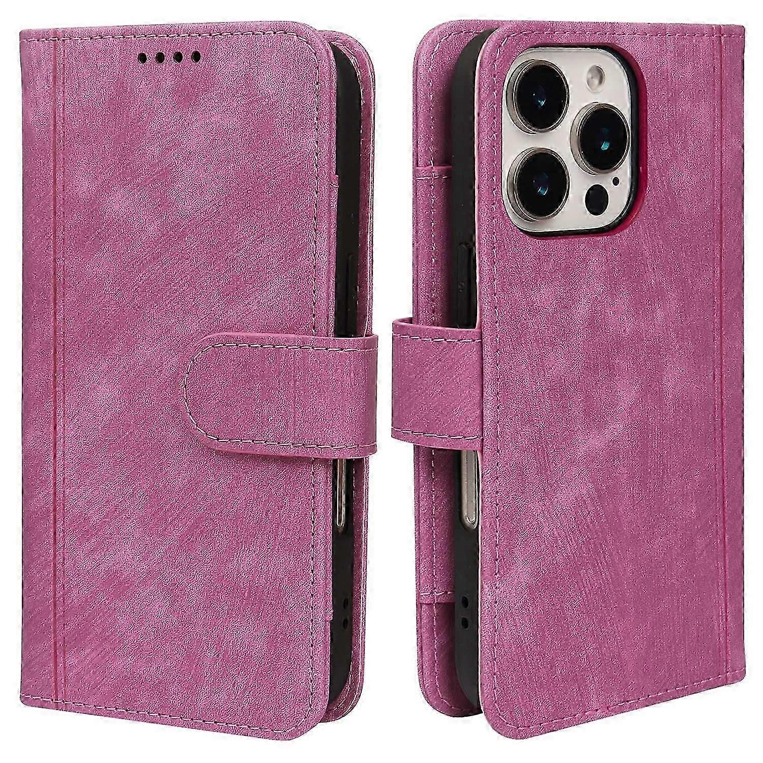 Sophisticated Leather Wallet Case for iPhone 16 Pro - 9-Card Capacity & Line Pattern