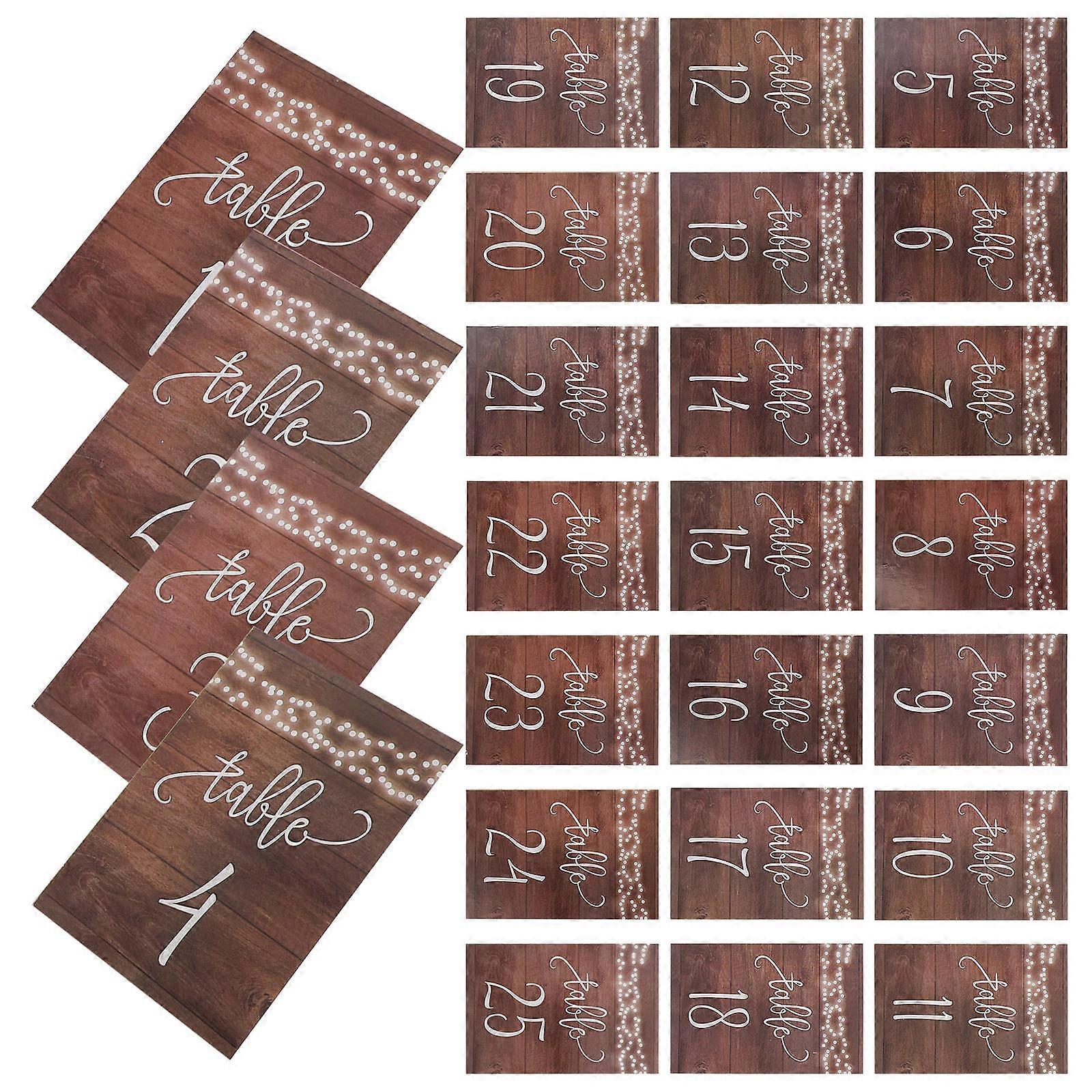 Wood Table Numbers for Wedding Reception Decor with Brown Color and Excellent Texture 25 Pieces