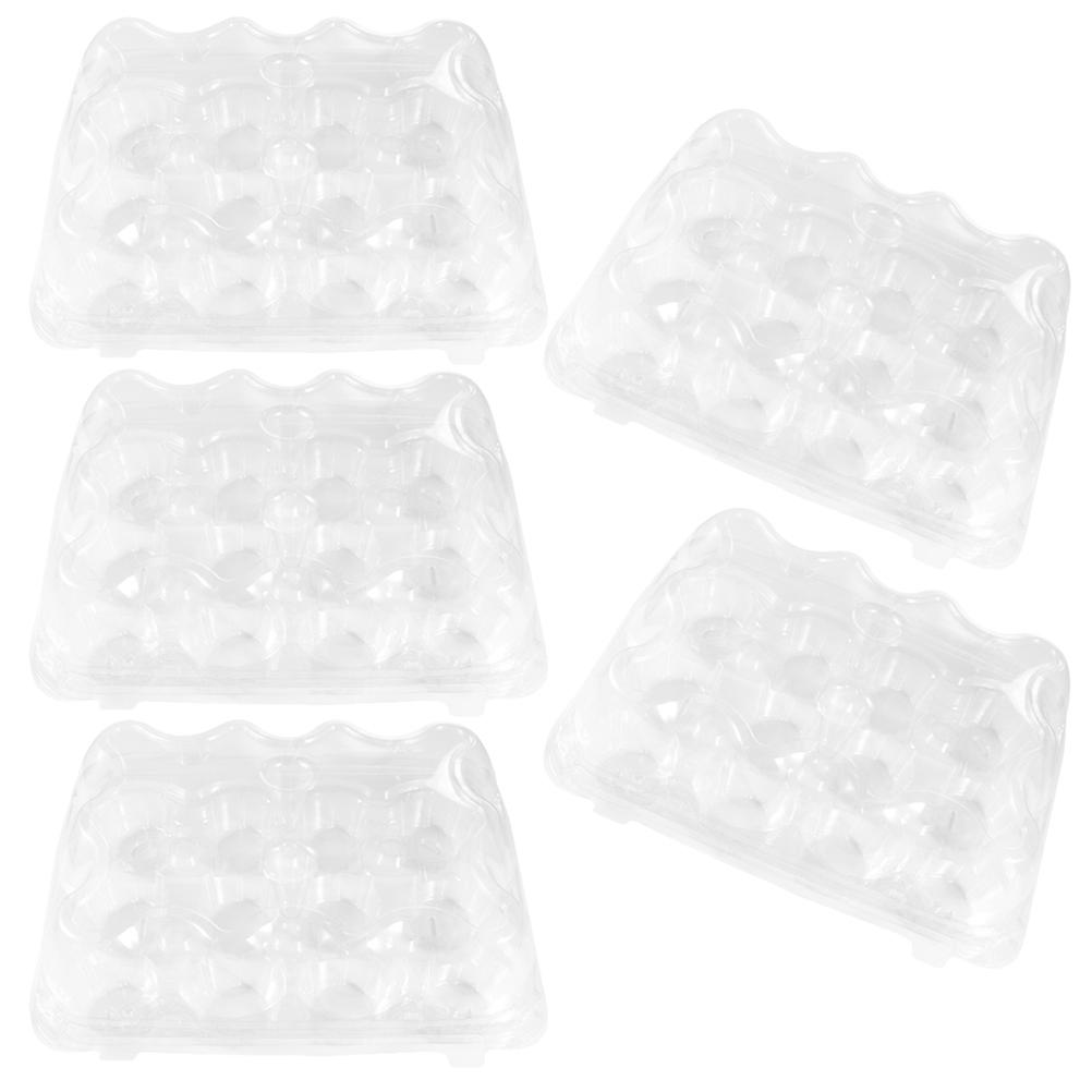 Cupcake Boxes Multi-Grids 5Pcs Transparent Pet Collision-Free Transport for Storage